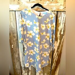 Draper James X SCAD Cherokee Rose Gingham Floral Dress Size 6 Shift Dress